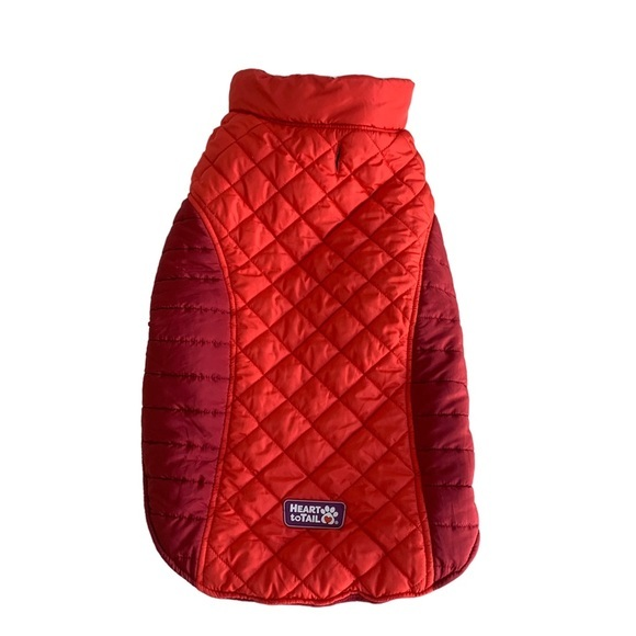Heart 2 Tail Dog Heart To Tail Dog Vest Xl Puffy Red And Orange